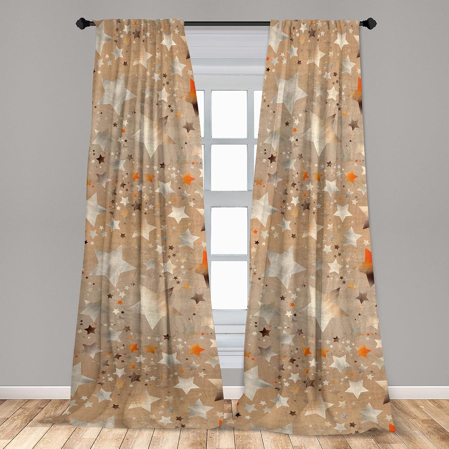imageAmbesonne Neutral Boho Curtains Grunge Vibes Creamy Colored Forms Pattern Wild Nature Themed Print Window Treatments 2 Panel Set for Living Room Bedroom Pair of 28 x 63 Avocado Green EggshellPale Mustard Vermilion