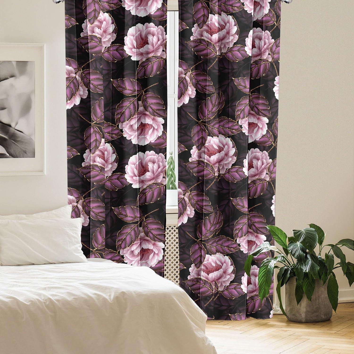imageAmbesonne Neutral Boho Curtains Grunge Vibes Creamy Colored Forms Pattern Wild Nature Themed Print Window Treatments 2 Panel Set for Living Room Bedroom Pair of 28 x 63 Avocado Green EggshellDark Purple Blush and Plum