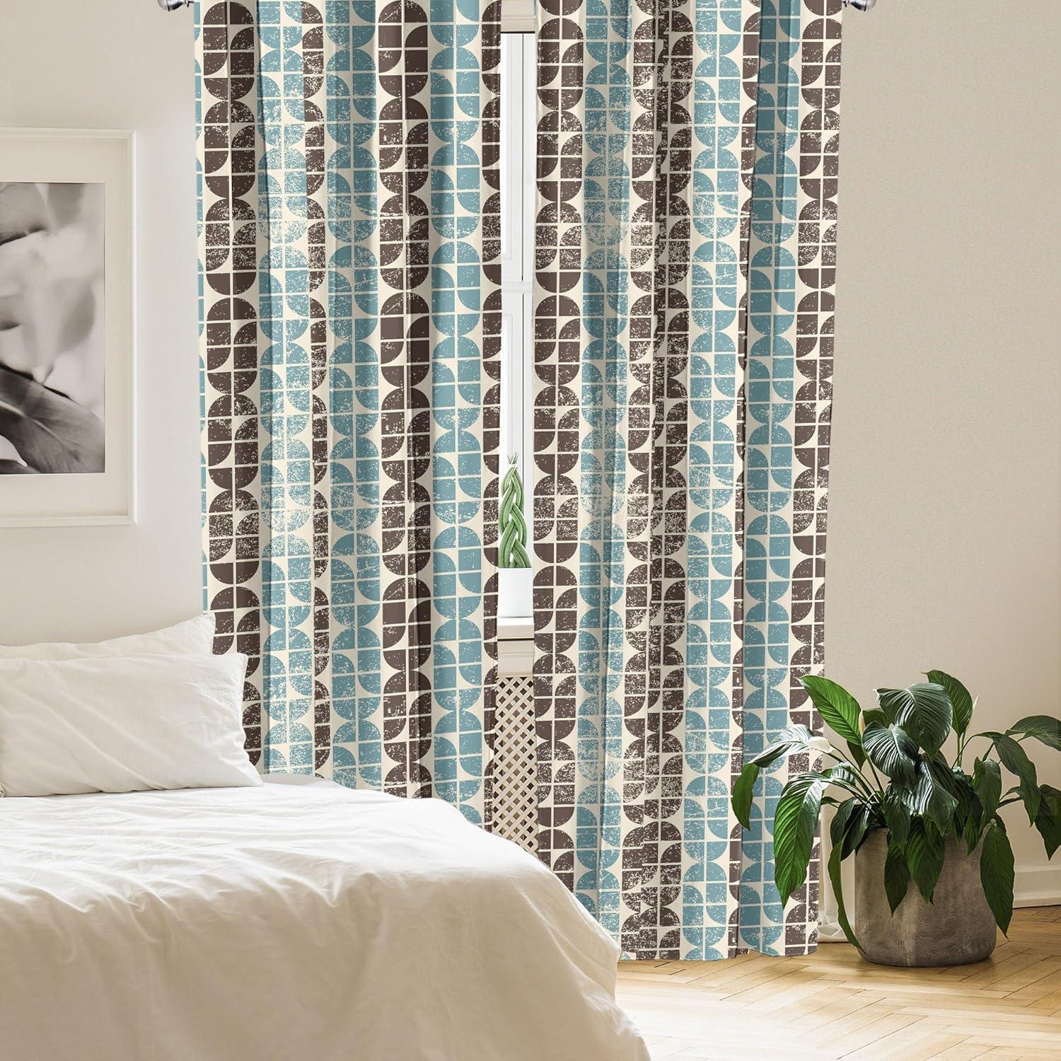 imageAmbesonne Neutral Boho Curtains Grunge Vibes Creamy Colored Forms Pattern Wild Nature Themed Print Window Treatments 2 Panel Set for Living Room Bedroom Pair of 28 x 63 Avocado Green EggshellCadet Blue Champagne