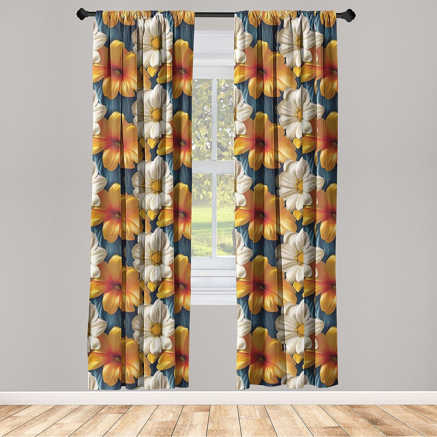 imageAmbesonne Neutral Boho Curtains Grunge Vibes Creamy Colored Forms Pattern Wild Nature Themed Print Window Treatments 2 Panel Set for Living Room Bedroom Pair of 28 x 63 Avocado Green EggshellSlate Blue Orange and Ivory