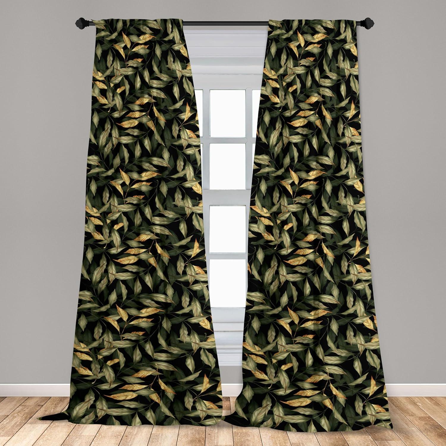 imageAmbesonne Neutral Boho Curtains Grunge Vibes Creamy Colored Forms Pattern Wild Nature Themed Print Window Treatments 2 Panel Set for Living Room Bedroom Pair of 28 x 63 Avocado Green EggshellPistachio Green Mustard