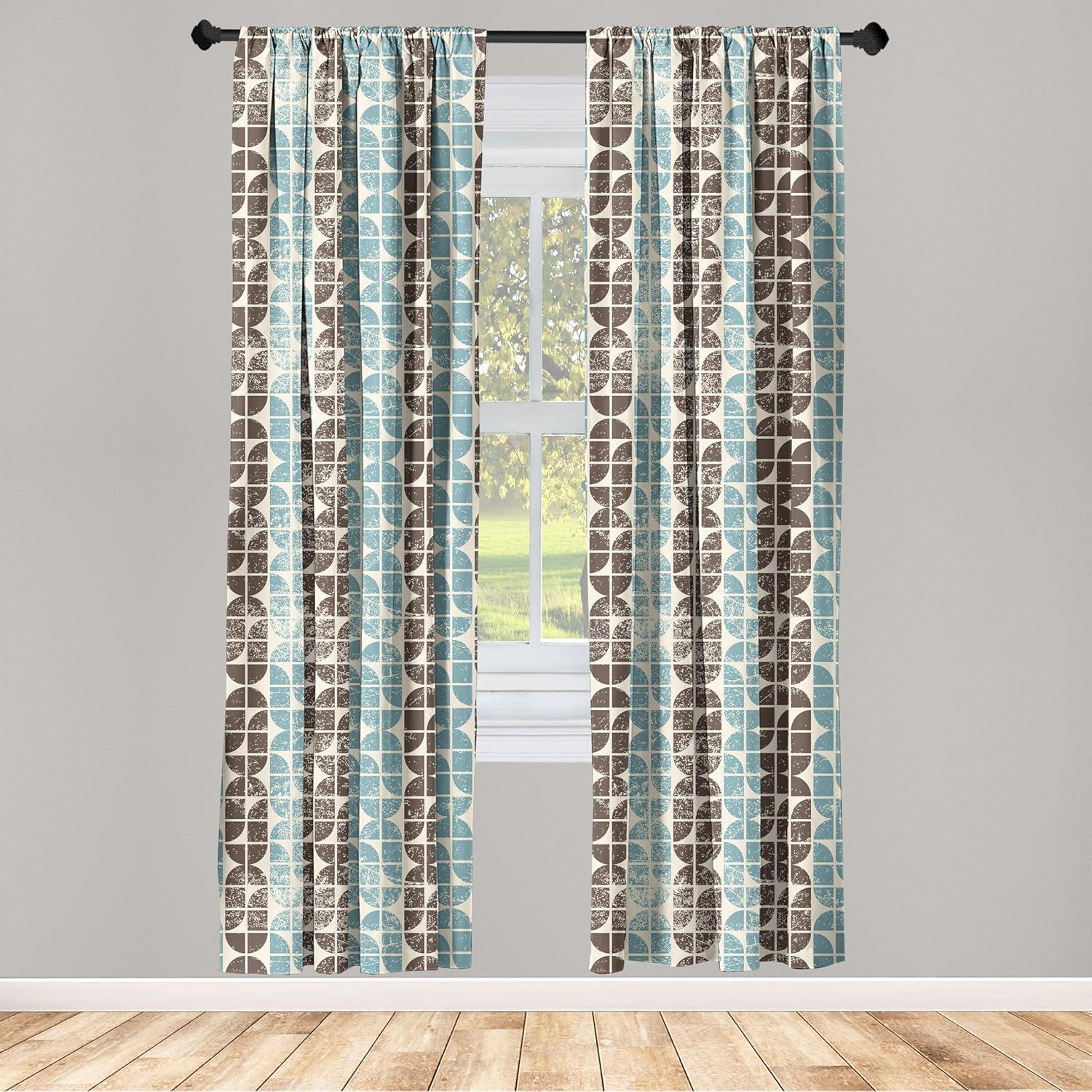 imageAmbesonne Neutral Boho Curtains Grunge Vibes Creamy Colored Forms Pattern Wild Nature Themed Print Window Treatments 2 Panel Set for Living Room Bedroom Pair of 28 x 63 Avocado Green EggshellCadet Blue Champagne