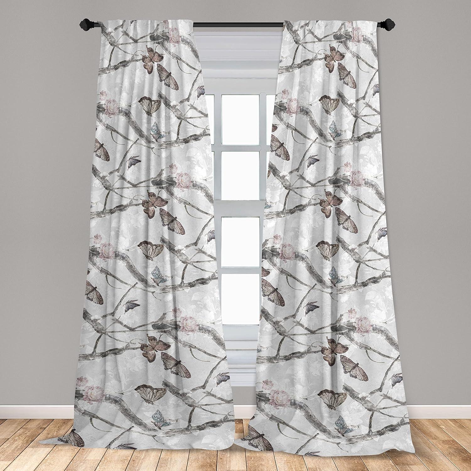 imageAmbesonne Neutral Boho Curtains Grunge Vibes Creamy Colored Forms Pattern Wild Nature Themed Print Window Treatments 2 Panel Set for Living Room Bedroom Pair of 28 x 63 Avocado Green EggshellPale Grey Sepia Blush
