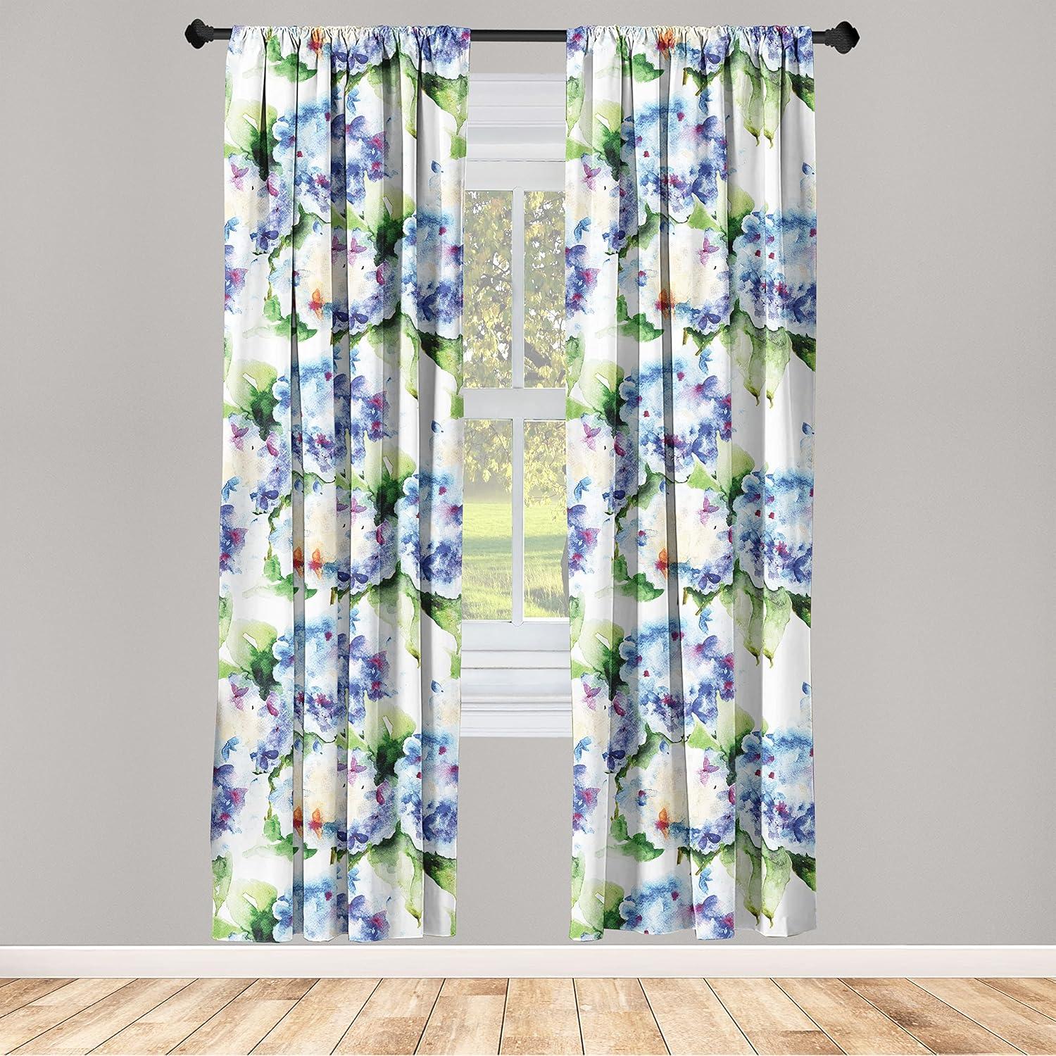 imageAmbesonne Neutral Boho Curtains Grunge Vibes Creamy Colored Forms Pattern Wild Nature Themed Print Window Treatments 2 Panel Set for Living Room Bedroom Pair of 28 x 63 Avocado Green EggshellGreen Blue and Purple