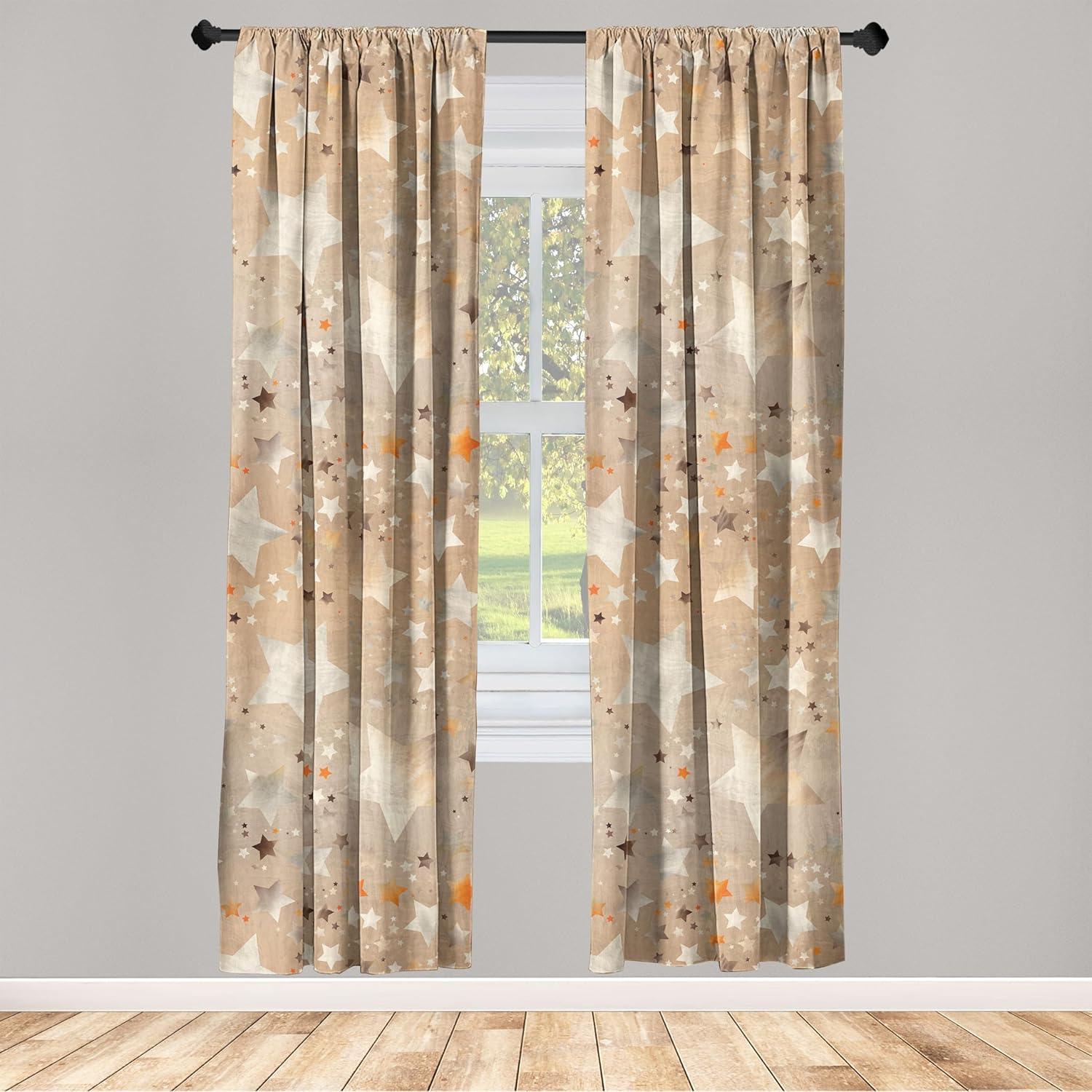 imageAmbesonne Neutral Boho Curtains Grunge Vibes Creamy Colored Forms Pattern Wild Nature Themed Print Window Treatments 2 Panel Set for Living Room Bedroom Pair of 28 x 63 Avocado Green EggshellPale Mustard Vermilion