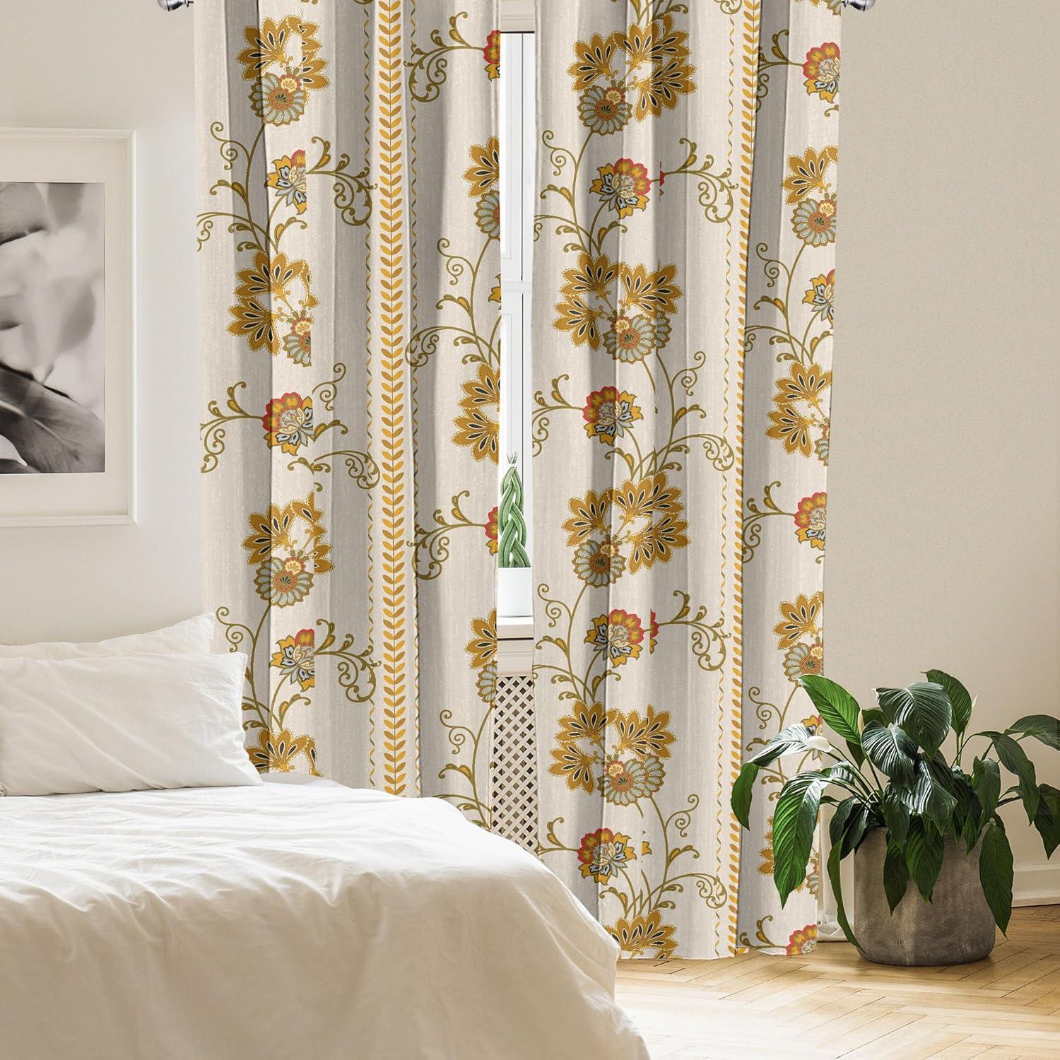 imageAmbesonne Neutral Boho Curtains Grunge Vibes Creamy Colored Forms Pattern Wild Nature Themed Print Window Treatments 2 Panel Set for Living Room Bedroom Pair of 28 x 63 Avocado Green EggshellPale Tan Dark Yellow