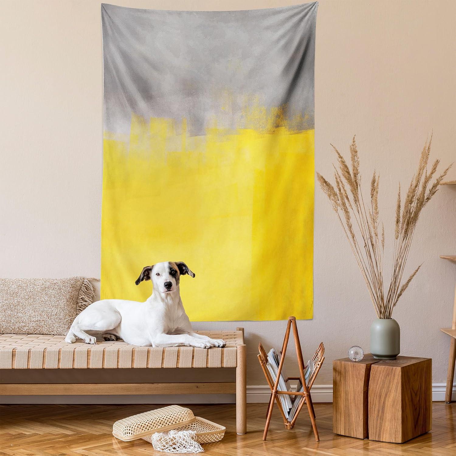 imageAmbesonne Retro Tapestry Angel Greek Muse on NeoClassic Pillars Relic Print Antique Neutral Toned Graphic Print Fabric Wall Hanging Decor for Bedroom Living Room Dorm 23 X 28 WhiteDimgray Yellow