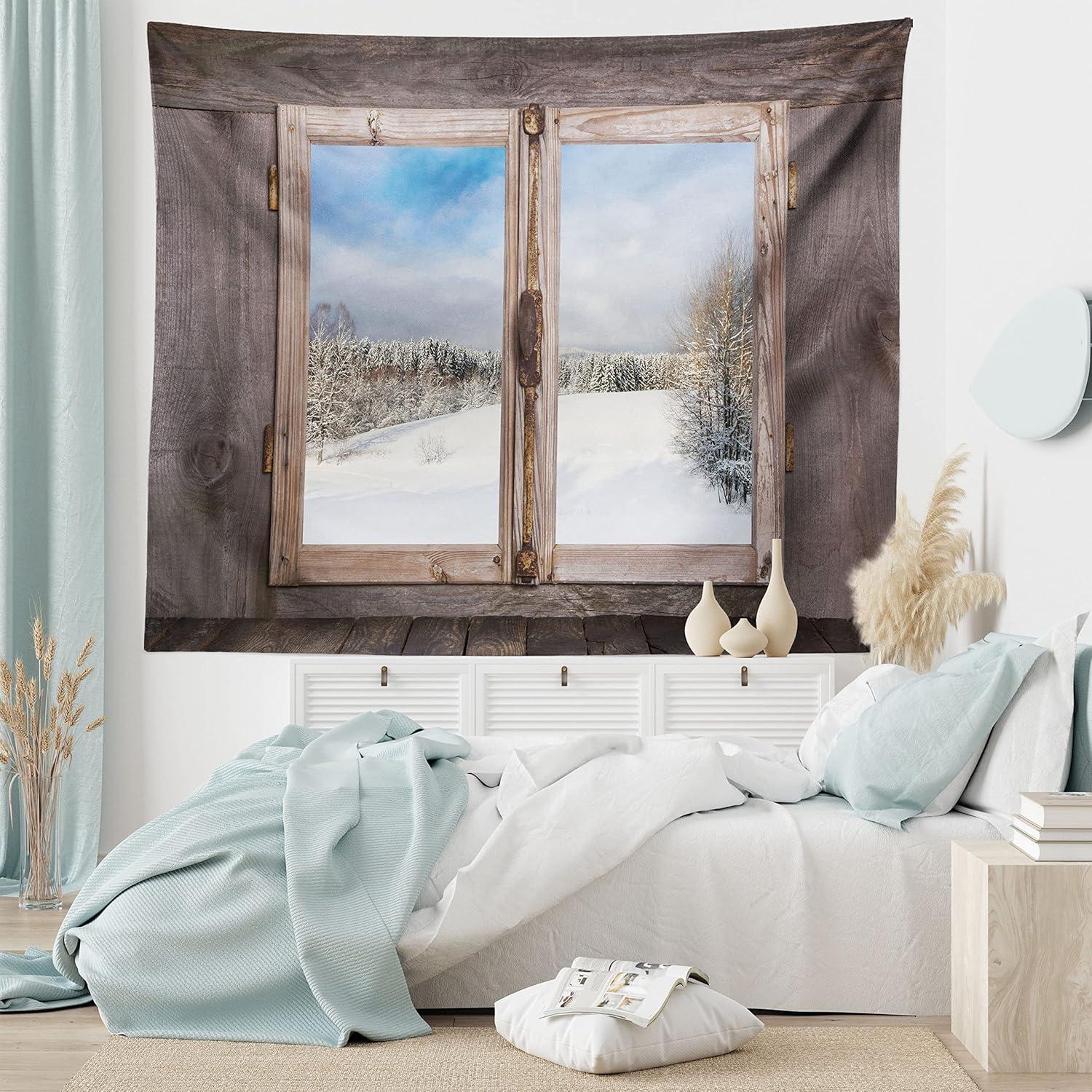 imageAmbesonne Retro Tapestry Angel Greek Muse on NeoClassic Pillars Relic Print Antique Neutral Toned Graphic Print Fabric Wall Hanging Decor for Bedroom Living Room Dorm 23 X 28 WhiteUmber White Blue