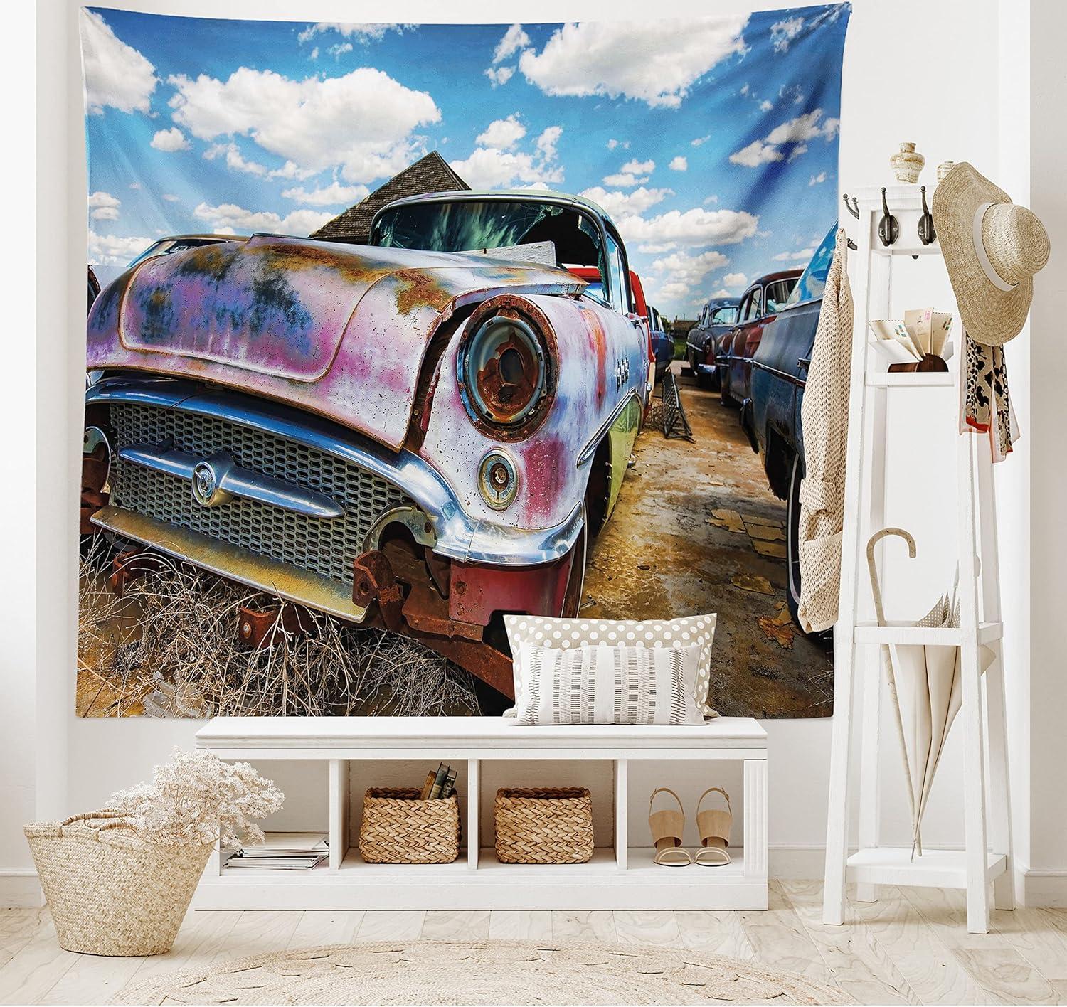 imageAmbesonne Retro Tapestry Angel Greek Muse on NeoClassic Pillars Relic Print Antique Neutral Toned Graphic Print Fabric Wall Hanging Decor for Bedroom Living Room Dorm 23 X 28 WhiteCoffee Blue