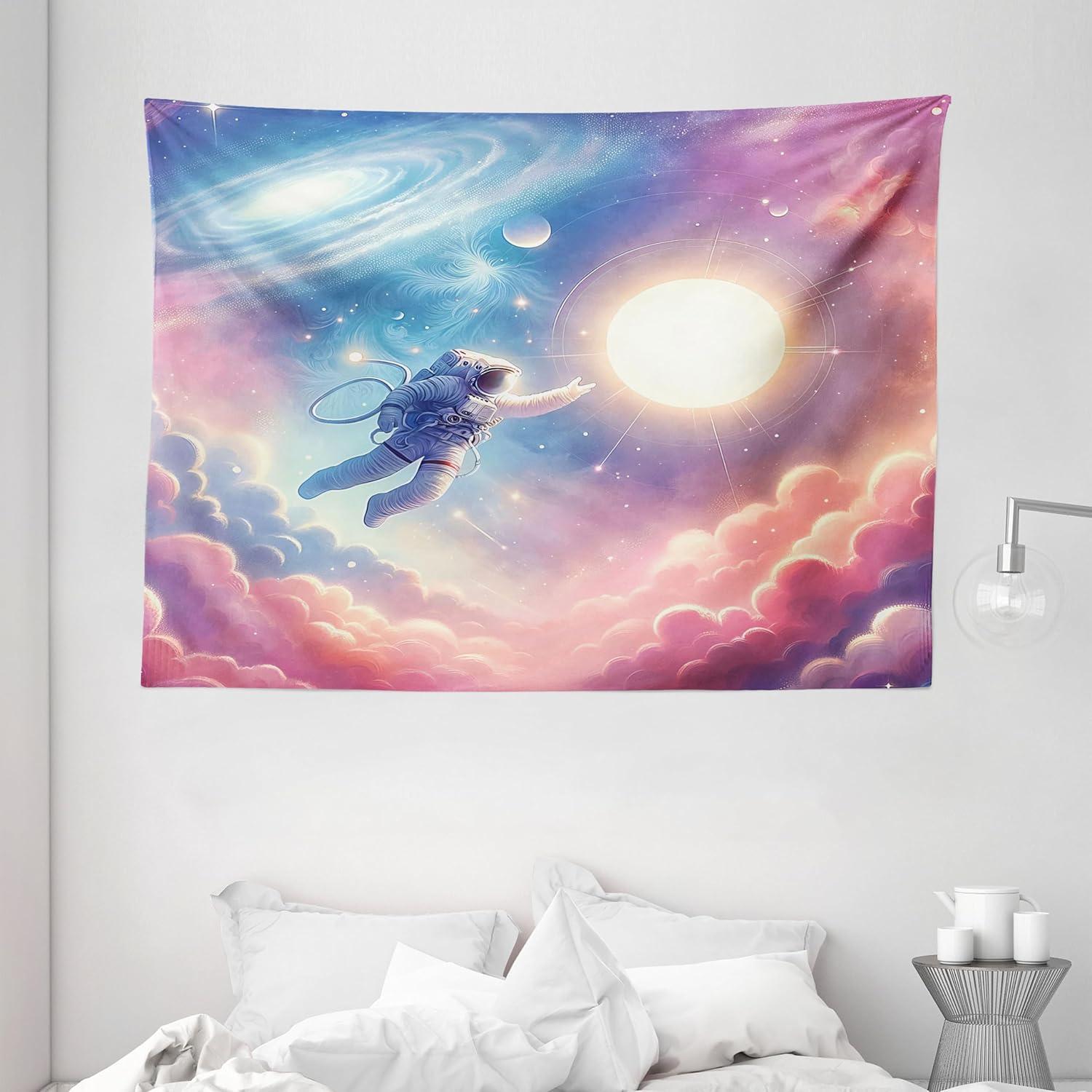 imageAmbesonne Retro Tapestry Angel Greek Muse on NeoClassic Pillars Relic Print Antique Neutral Toned Graphic Print Fabric Wall Hanging Decor for Bedroom Living Room Dorm 23 X 28 WhitePink Blue and Lilac