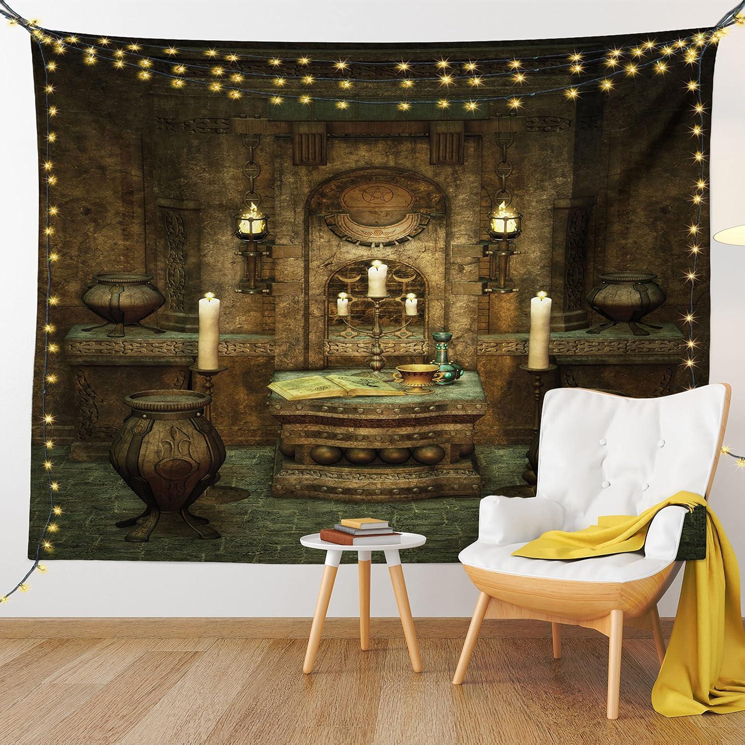 imageAmbesonne Retro Tapestry Angel Greek Muse on NeoClassic Pillars Relic Print Antique Neutral Toned Graphic Print Fabric Wall Hanging Decor for Bedroom Living Room Dorm 23 X 28 WhiteBrown