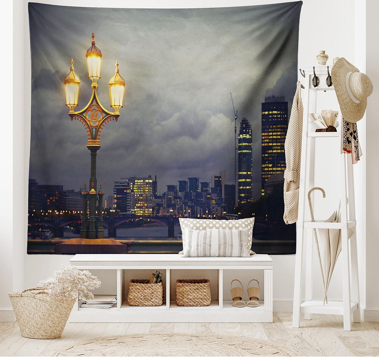 imageAmbesonne Retro Tapestry Angel Greek Muse on NeoClassic Pillars Relic Print Antique Neutral Toned Graphic Print Fabric Wall Hanging Decor for Bedroom Living Room Dorm 23 X 28 WhitePale Grey Yellow