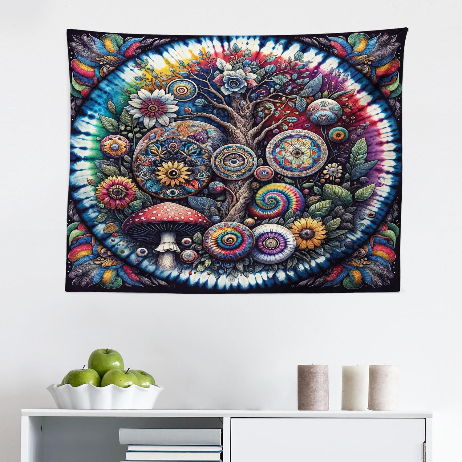 imageAmbesonne Retro Tapestry Angel Greek Muse on NeoClassic Pillars Relic Print Antique Neutral Toned Graphic Print Fabric Wall Hanging Decor for Bedroom Living Room Dorm 23 X 28 WhiteMulticolor Blue