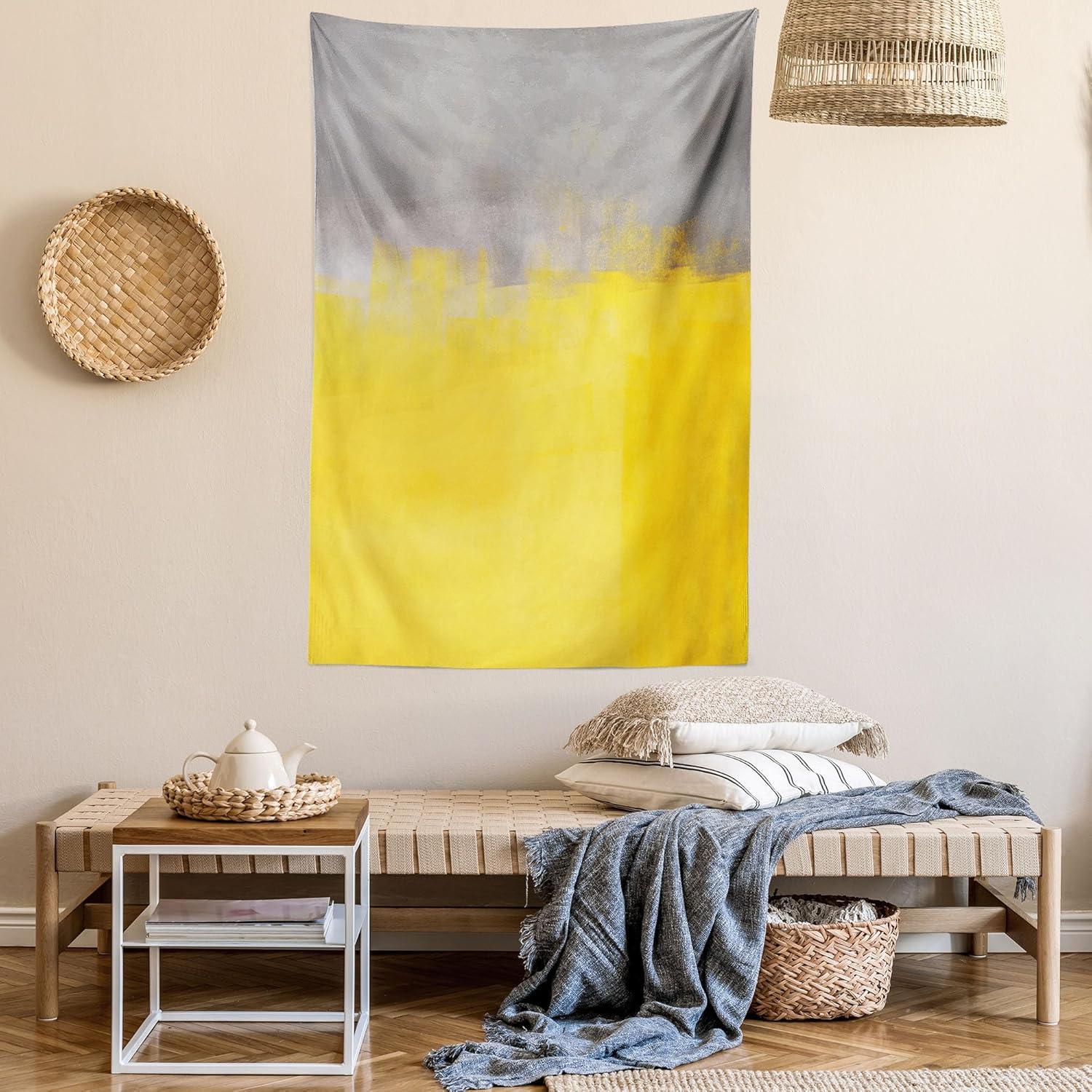 imageAmbesonne Retro Tapestry Angel Greek Muse on NeoClassic Pillars Relic Print Antique Neutral Toned Graphic Print Fabric Wall Hanging Decor for Bedroom Living Room Dorm 23 X 28 WhiteDimgray Yellow