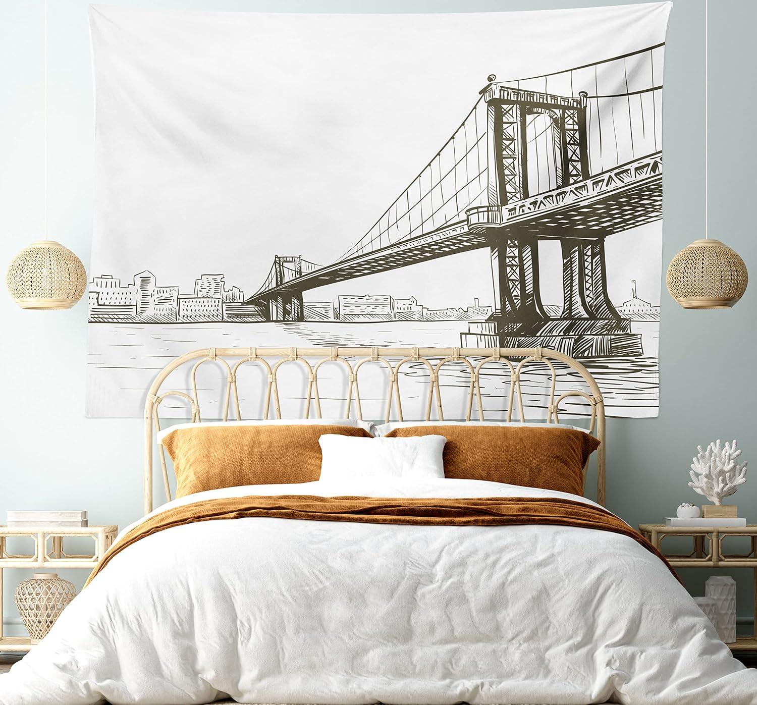 imageAmbesonne Retro Tapestry Angel Greek Muse on NeoClassic Pillars Relic Print Antique Neutral Toned Graphic Print Fabric Wall Hanging Decor for Bedroom Living Room Dorm 23 X 28 WhiteBrown White