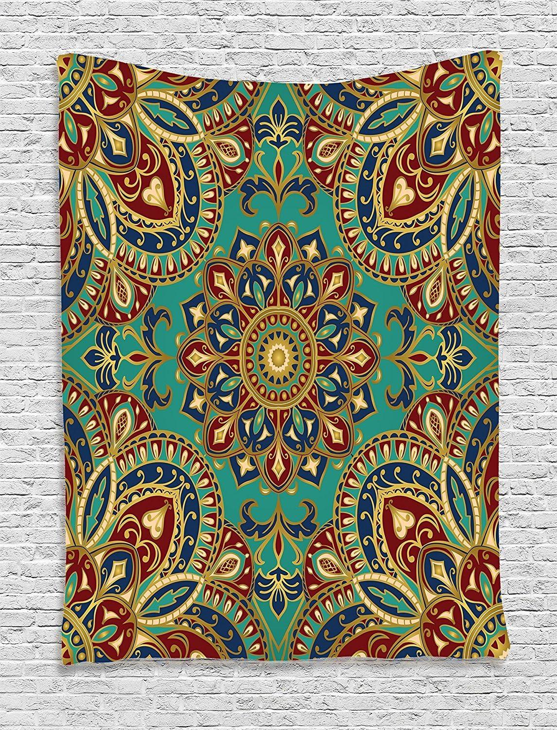 imageAmbesonne Retro Tapestry Angel Greek Muse on NeoClassic Pillars Relic Print Antique Neutral Toned Graphic Print Fabric Wall Hanging Decor for Bedroom Living Room Dorm 23 X 28 WhiteTeal Indigo Ruby