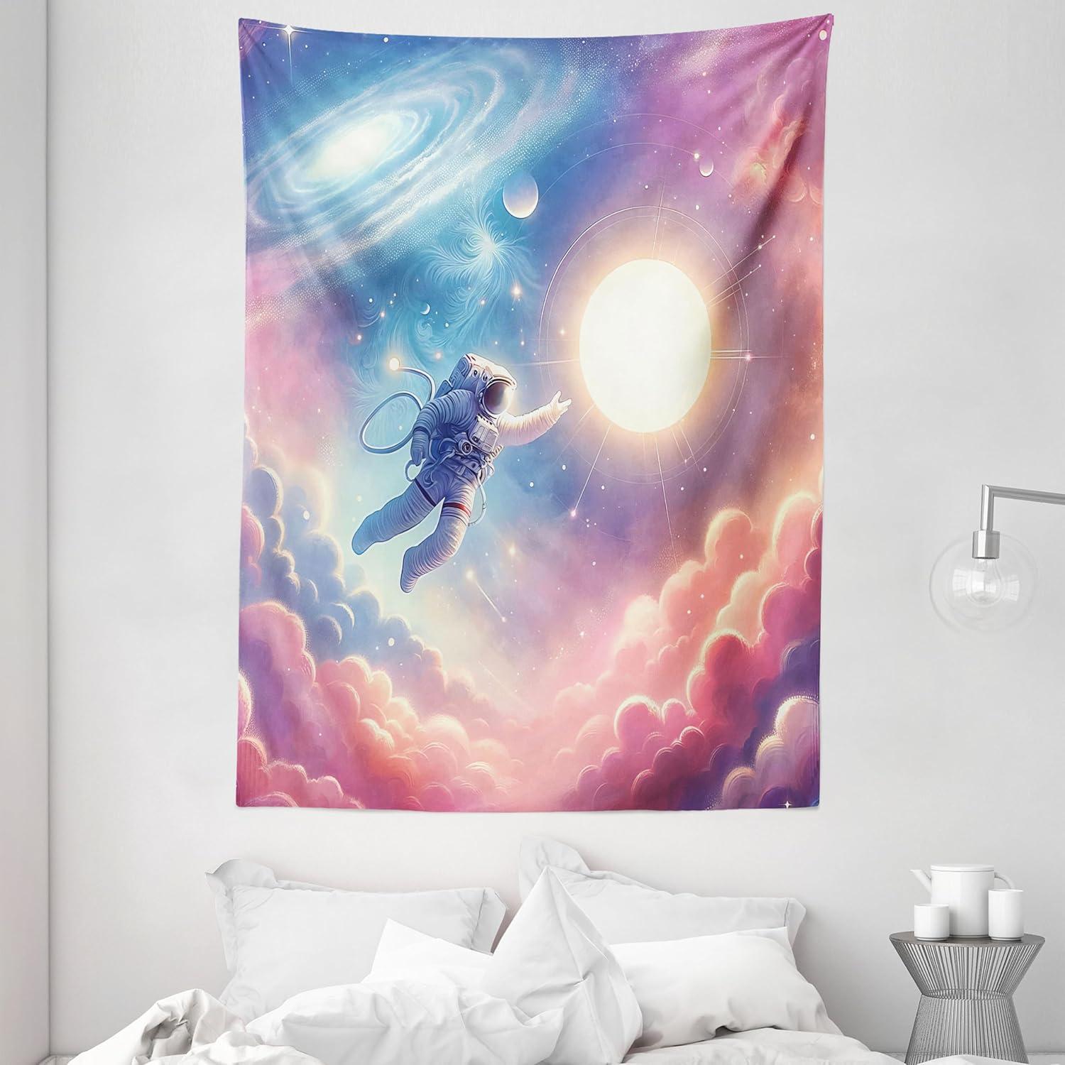 imageAmbesonne Retro Tapestry Angel Greek Muse on NeoClassic Pillars Relic Print Antique Neutral Toned Graphic Print Fabric Wall Hanging Decor for Bedroom Living Room Dorm 23 X 28 WhitePink Blue and Lilac