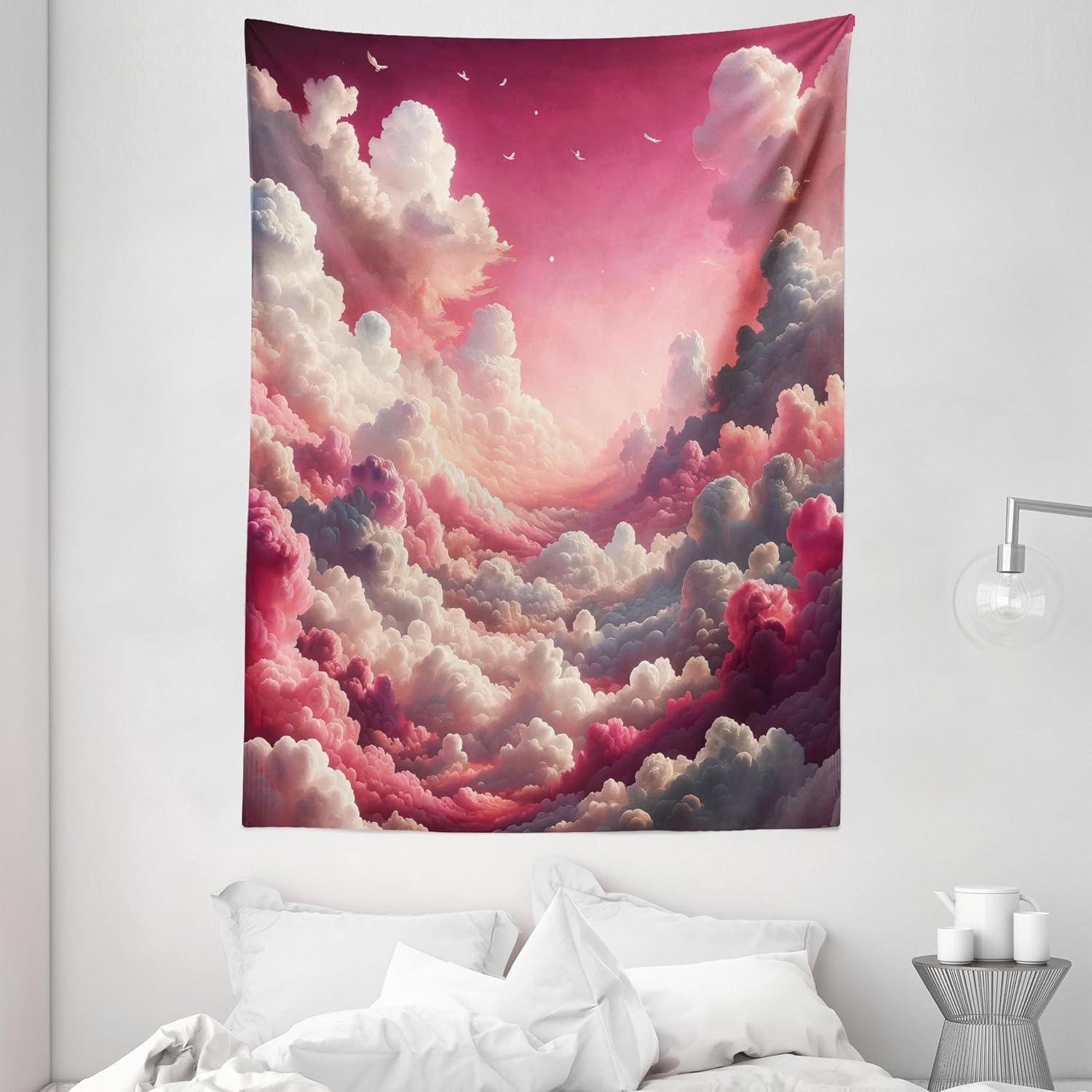 imageAmbesonne Retro Tapestry Angel Greek Muse on NeoClassic Pillars Relic Print Antique Neutral Toned Graphic Print Fabric Wall Hanging Decor for Bedroom Living Room Dorm 23 X 28 WhitePearl and Off White