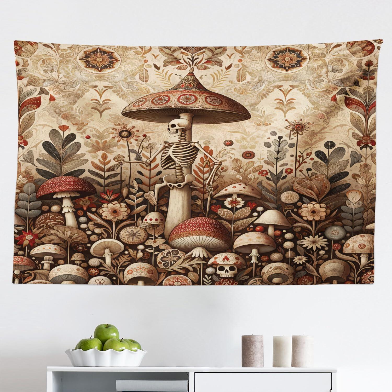 imageAmbesonne Retro Tapestry Angel Greek Muse on NeoClassic Pillars Relic Print Antique Neutral Toned Graphic Print Fabric Wall Hanging Decor for Bedroom Living Room Dorm 23 X 28 WhiteCamel Umber Warm Taupe