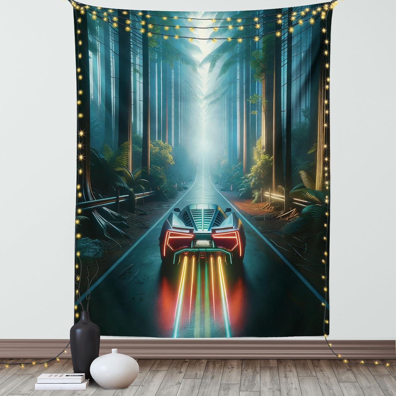 imageAmbesonne Retro Tapestry Angel Greek Muse on NeoClassic Pillars Relic Print Antique Neutral Toned Graphic Print Fabric Wall Hanging Decor for Bedroom Living Room Dorm 23 X 28 WhiteSlate Blue Multicolor