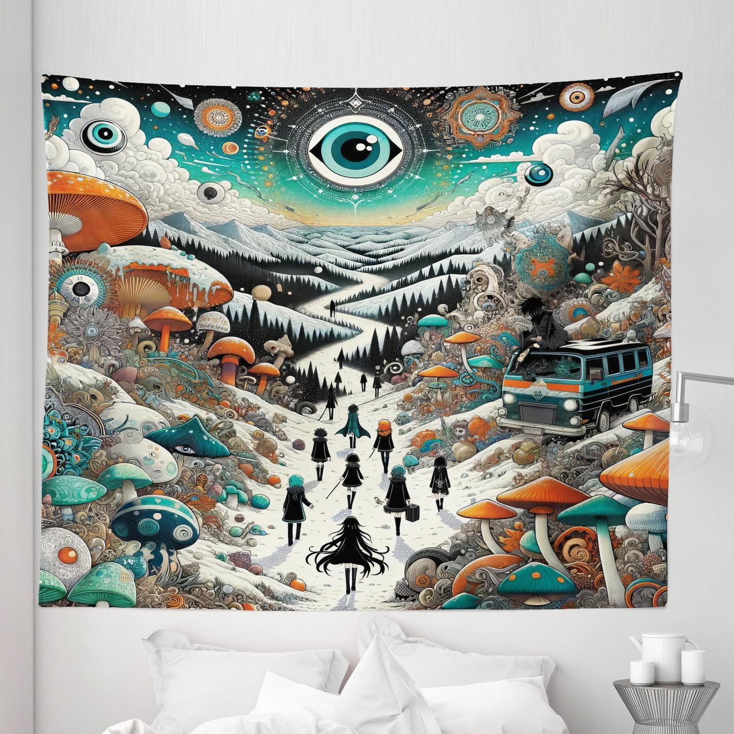 imageAmbesonne Retro Tapestry Angel Greek Muse on NeoClassic Pillars Relic Print Antique Neutral Toned Graphic Print Fabric Wall Hanging Decor for Bedroom Living Room Dorm 23 X 28 WhiteOrange Teal and Sepia