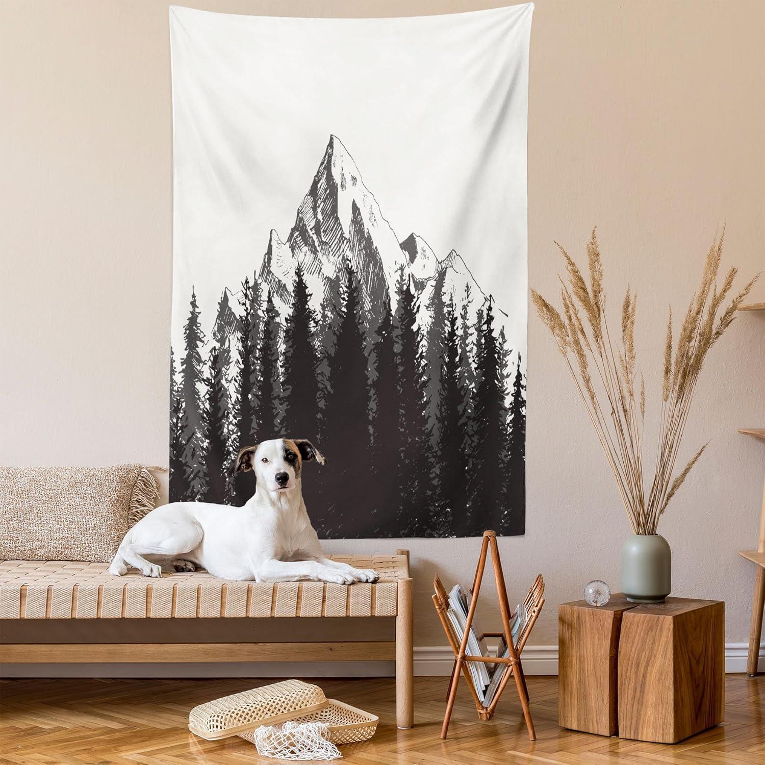 imageAmbesonne Retro Tapestry Angel Greek Muse on NeoClassic Pillars Relic Print Antique Neutral Toned Graphic Print Fabric Wall Hanging Decor for Bedroom Living Room Dorm 23 X 28 WhiteDimgrey