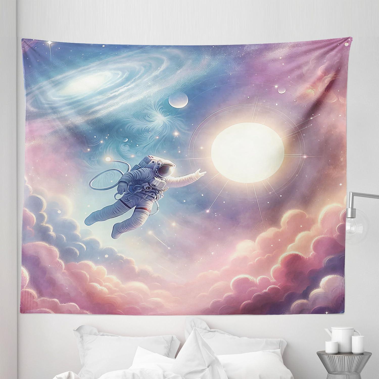 imageAmbesonne Retro Tapestry Angel Greek Muse on NeoClassic Pillars Relic Print Antique Neutral Toned Graphic Print Fabric Wall Hanging Decor for Bedroom Living Room Dorm 23 X 28 WhitePink Blue and Lilac