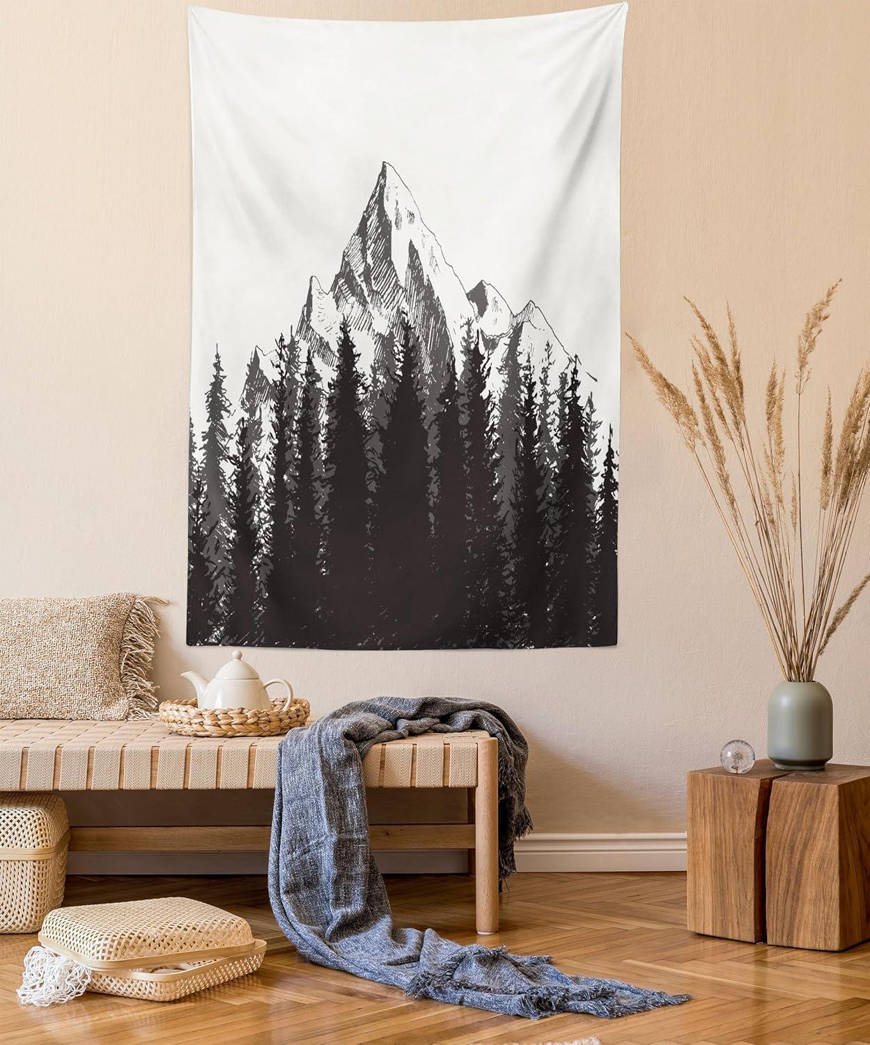 imageAmbesonne Retro Tapestry Angel Greek Muse on NeoClassic Pillars Relic Print Antique Neutral Toned Graphic Print Fabric Wall Hanging Decor for Bedroom Living Room Dorm 23 X 28 WhiteDimgrey