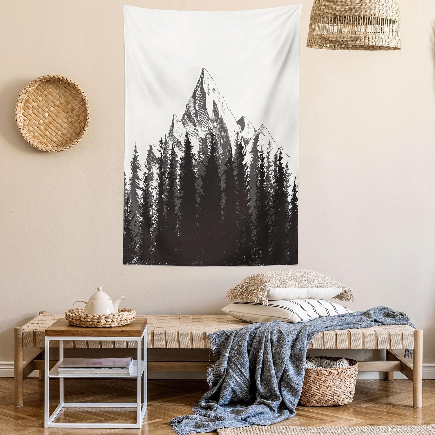 imageAmbesonne Retro Tapestry Angel Greek Muse on NeoClassic Pillars Relic Print Antique Neutral Toned Graphic Print Fabric Wall Hanging Decor for Bedroom Living Room Dorm 23 X 28 WhiteDimgrey