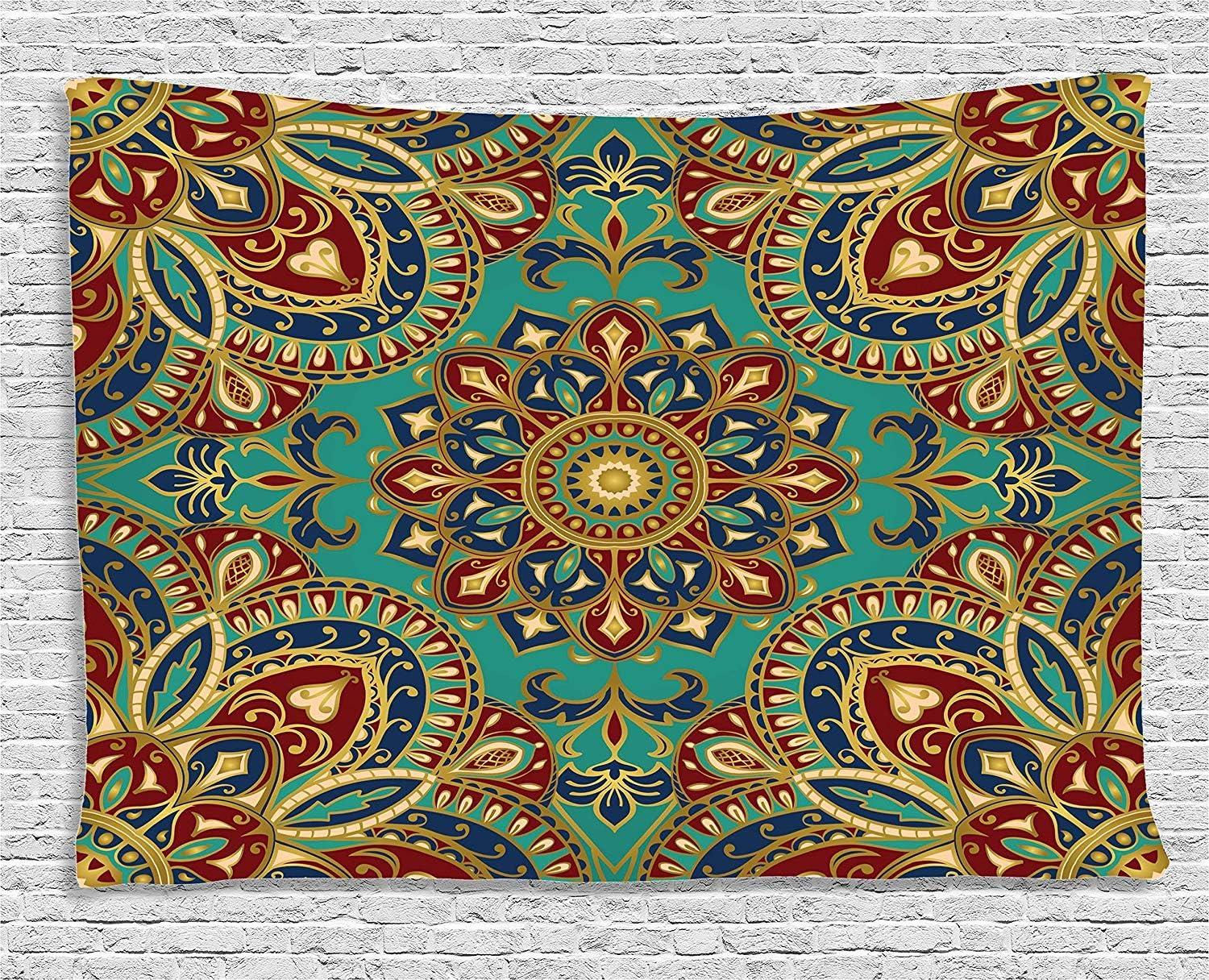 imageAmbesonne Retro Tapestry Angel Greek Muse on NeoClassic Pillars Relic Print Antique Neutral Toned Graphic Print Fabric Wall Hanging Decor for Bedroom Living Room Dorm 23 X 28 WhiteTeal Indigo Ruby