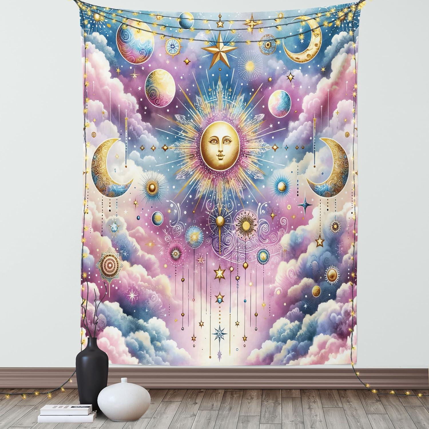 imageAmbesonne Retro Tapestry Angel Greek Muse on NeoClassic Pillars Relic Print Antique Neutral Toned Graphic Print Fabric Wall Hanging Decor for Bedroom Living Room Dorm 23 X 28 WhiteBlue Mustard Pale Purple