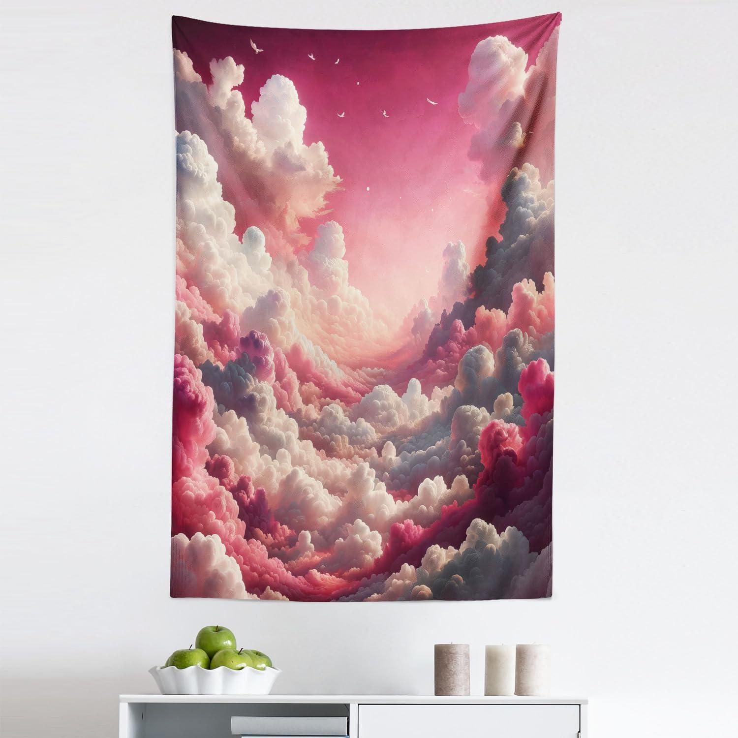 imageAmbesonne Retro Tapestry Angel Greek Muse on NeoClassic Pillars Relic Print Antique Neutral Toned Graphic Print Fabric Wall Hanging Decor for Bedroom Living Room Dorm 23 X 28 WhitePearl and Off White