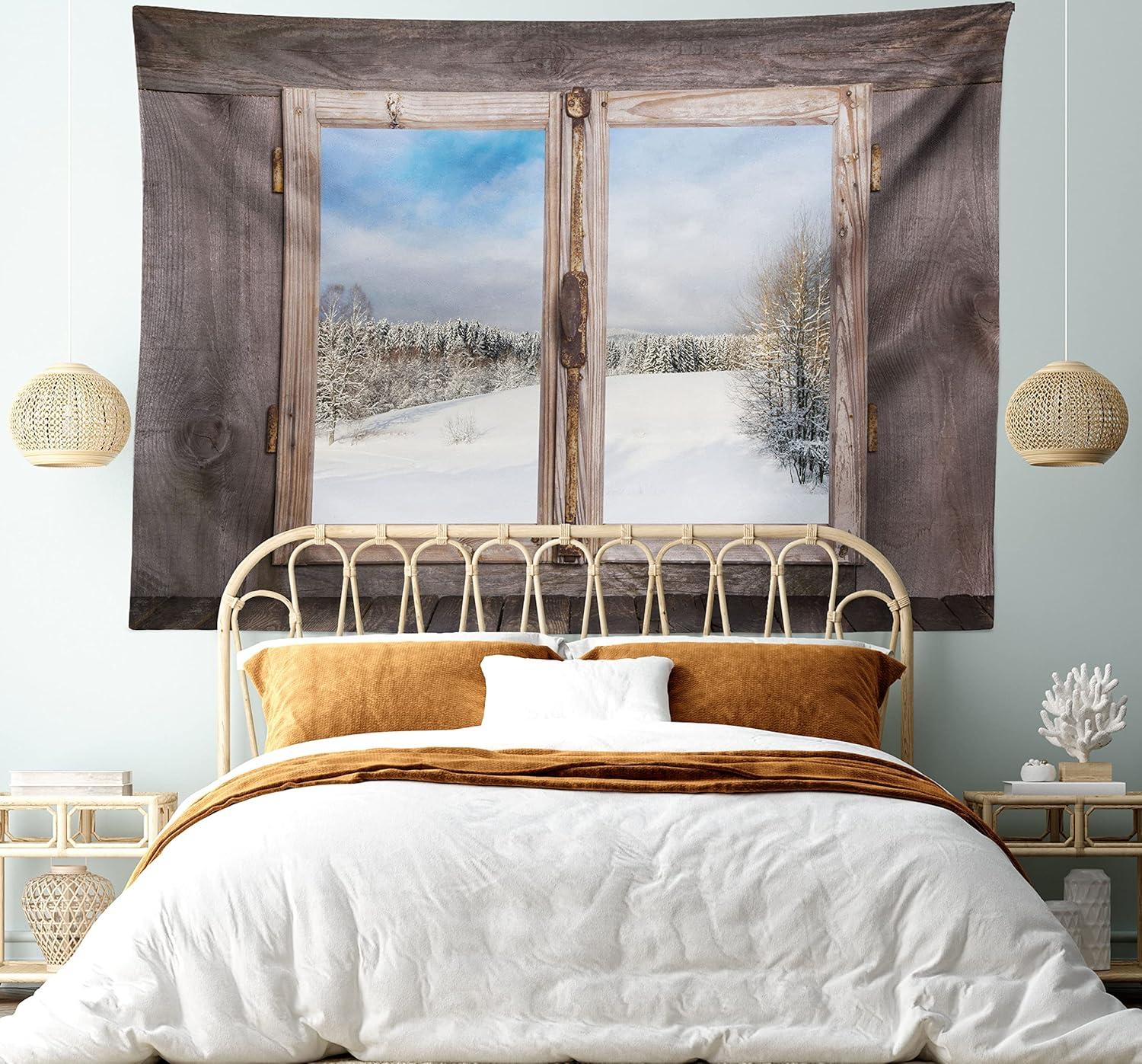 imageAmbesonne Retro Tapestry Angel Greek Muse on NeoClassic Pillars Relic Print Antique Neutral Toned Graphic Print Fabric Wall Hanging Decor for Bedroom Living Room Dorm 23 X 28 WhiteUmber White Blue
