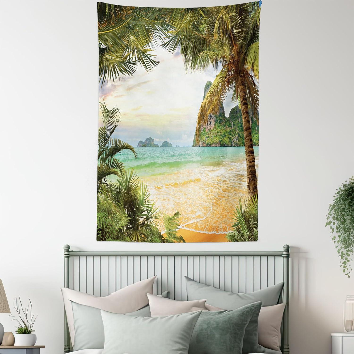 imageAmbesonne Retro Tapestry Angel Greek Muse on NeoClassic Pillars Relic Print Antique Neutral Toned Graphic Print Fabric Wall Hanging Decor for Bedroom Living Room Dorm 23 X 28 WhiteGreen Cream
