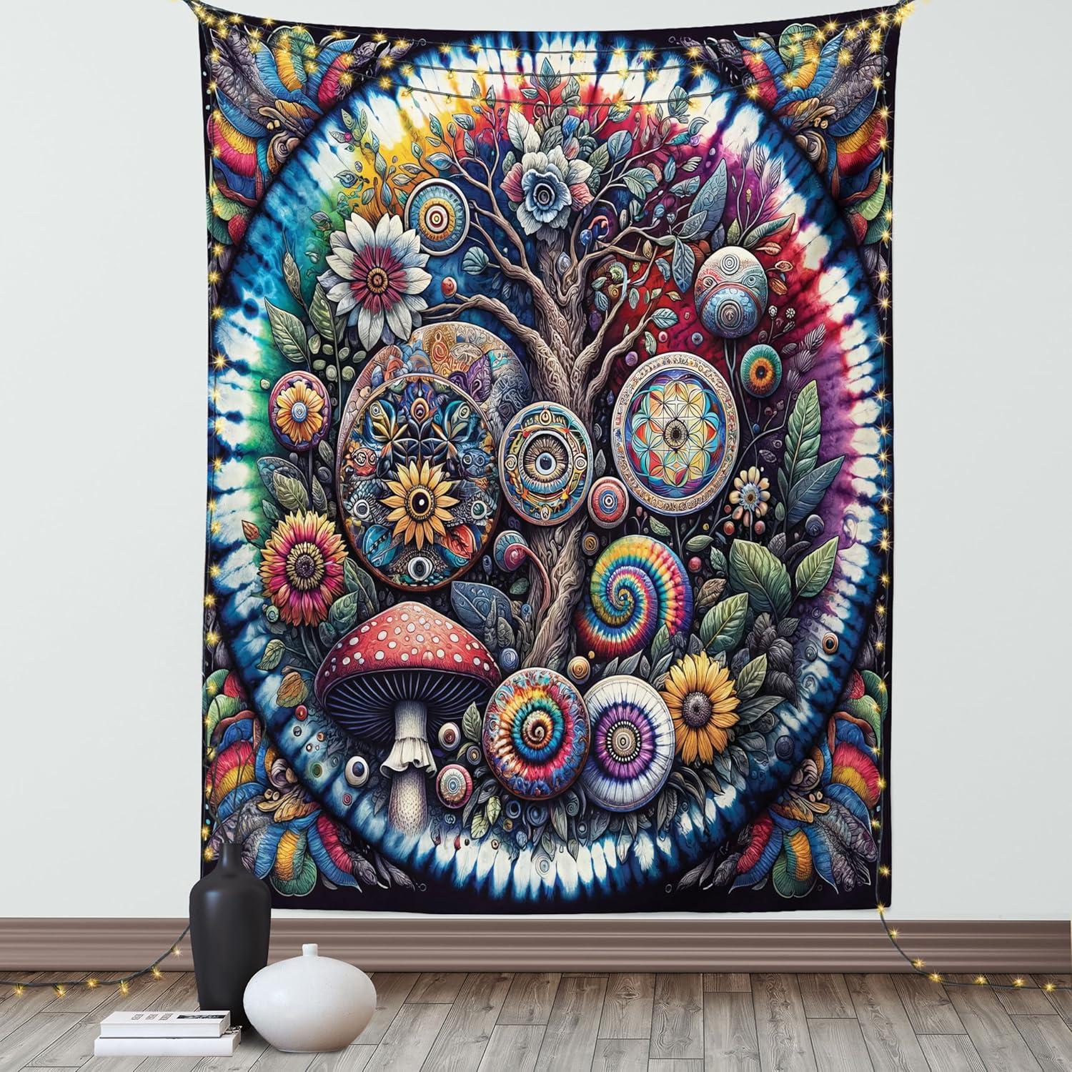 imageAmbesonne Retro Tapestry Angel Greek Muse on NeoClassic Pillars Relic Print Antique Neutral Toned Graphic Print Fabric Wall Hanging Decor for Bedroom Living Room Dorm 23 X 28 WhiteMulticolor Blue