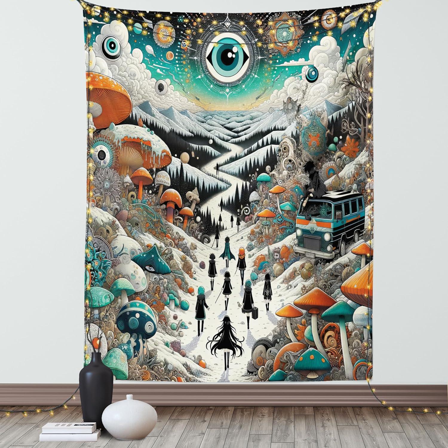 imageAmbesonne Retro Tapestry Angel Greek Muse on NeoClassic Pillars Relic Print Antique Neutral Toned Graphic Print Fabric Wall Hanging Decor for Bedroom Living Room Dorm 23 X 28 WhiteOrange Teal and Sepia