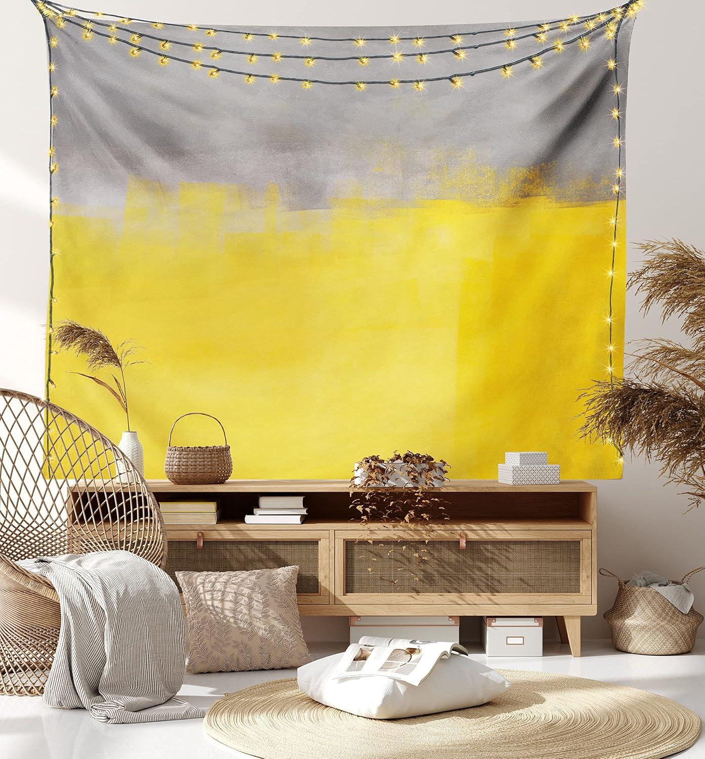 imageAmbesonne Retro Tapestry Angel Greek Muse on NeoClassic Pillars Relic Print Antique Neutral Toned Graphic Print Fabric Wall Hanging Decor for Bedroom Living Room Dorm 23 X 28 WhiteDimgray Yellow