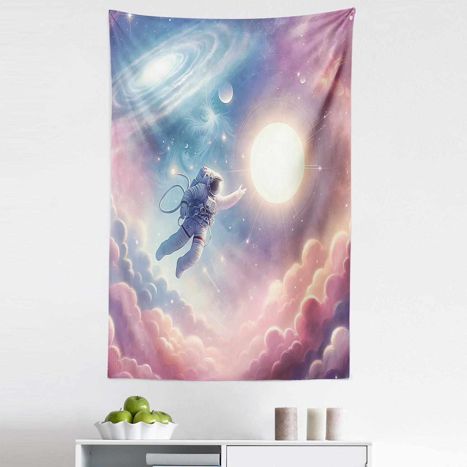 imageAmbesonne Retro Tapestry Angel Greek Muse on NeoClassic Pillars Relic Print Antique Neutral Toned Graphic Print Fabric Wall Hanging Decor for Bedroom Living Room Dorm 23 X 28 WhitePink Blue and Lilac