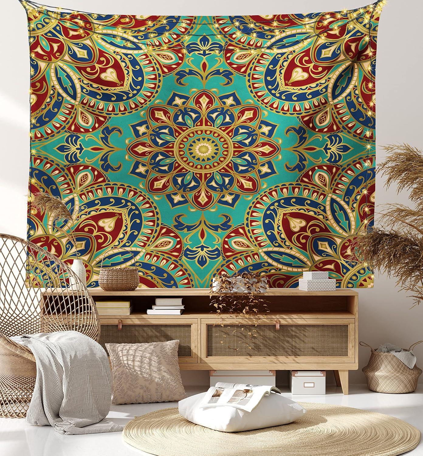 imageAmbesonne Retro Tapestry Angel Greek Muse on NeoClassic Pillars Relic Print Antique Neutral Toned Graphic Print Fabric Wall Hanging Decor for Bedroom Living Room Dorm 23 X 28 WhiteTeal Indigo Ruby
