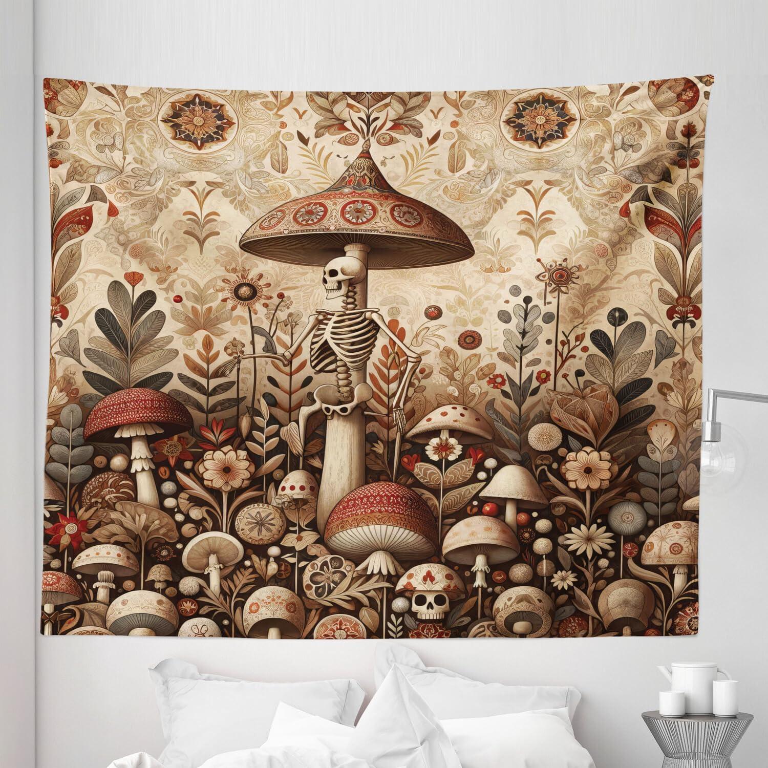 imageAmbesonne Retro Tapestry Angel Greek Muse on NeoClassic Pillars Relic Print Antique Neutral Toned Graphic Print Fabric Wall Hanging Decor for Bedroom Living Room Dorm 23 X 28 WhiteCamel Umber Warm Taupe