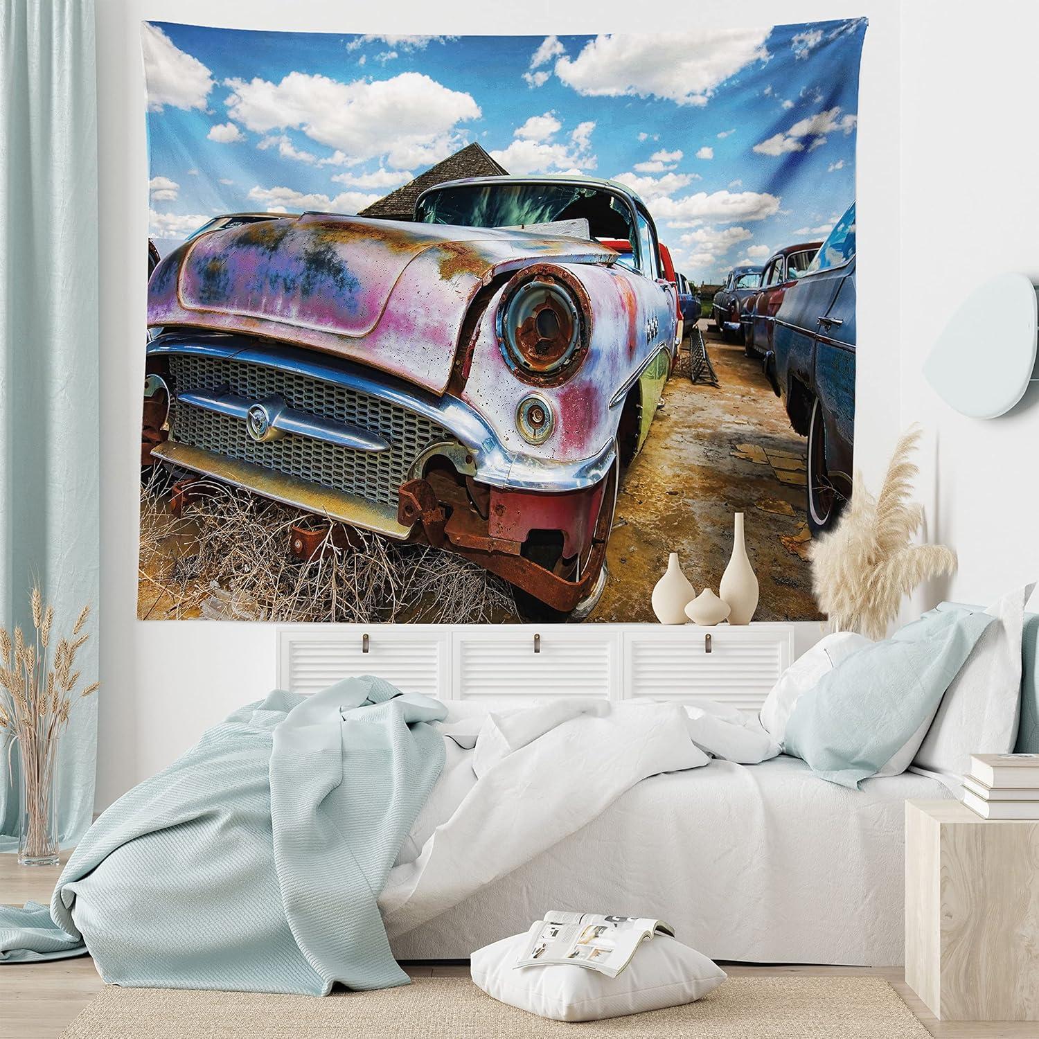 imageAmbesonne Retro Tapestry Angel Greek Muse on NeoClassic Pillars Relic Print Antique Neutral Toned Graphic Print Fabric Wall Hanging Decor for Bedroom Living Room Dorm 23 X 28 WhiteCoffee Blue
