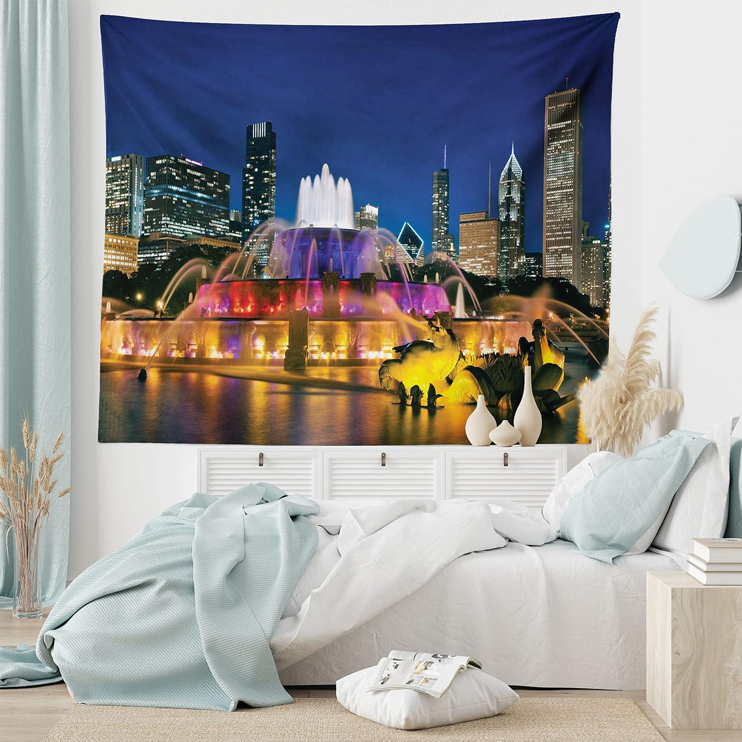 imageAmbesonne Retro Tapestry Angel Greek Muse on NeoClassic Pillars Relic Print Antique Neutral Toned Graphic Print Fabric Wall Hanging Decor for Bedroom Living Room Dorm 23 X 28 WhiteParliament Blue