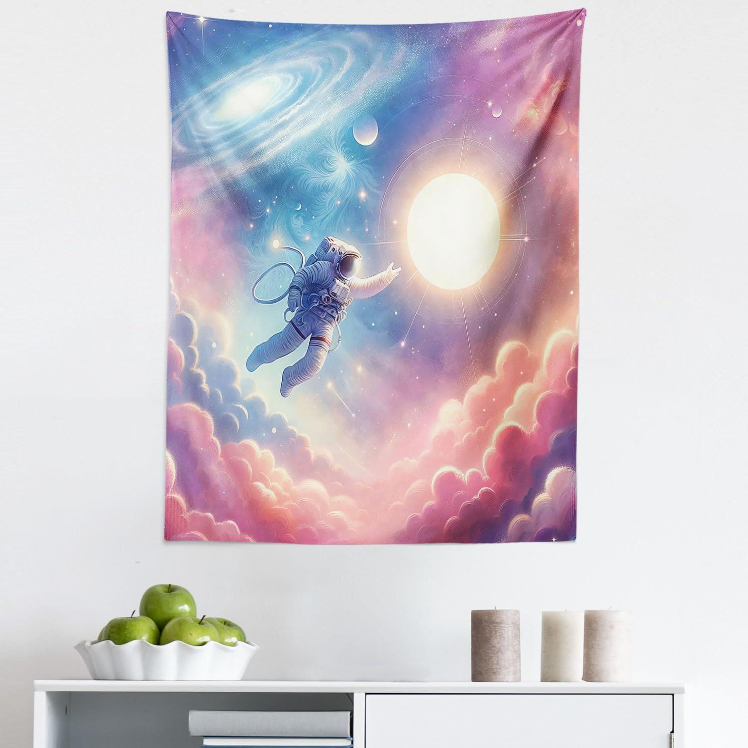 imageAmbesonne Retro Tapestry Angel Greek Muse on NeoClassic Pillars Relic Print Antique Neutral Toned Graphic Print Fabric Wall Hanging Decor for Bedroom Living Room Dorm 23 X 28 WhitePink Blue and Lilac