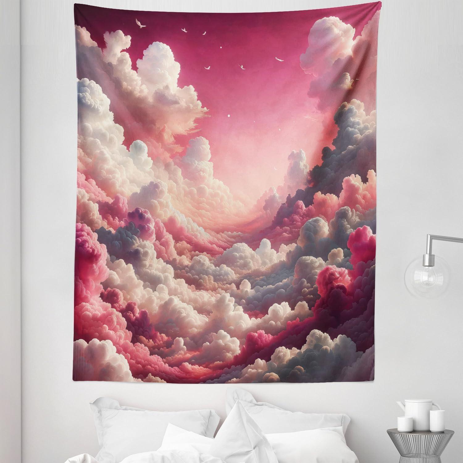 imageAmbesonne Retro Tapestry Angel Greek Muse on NeoClassic Pillars Relic Print Antique Neutral Toned Graphic Print Fabric Wall Hanging Decor for Bedroom Living Room Dorm 23 X 28 WhitePearl and Off White