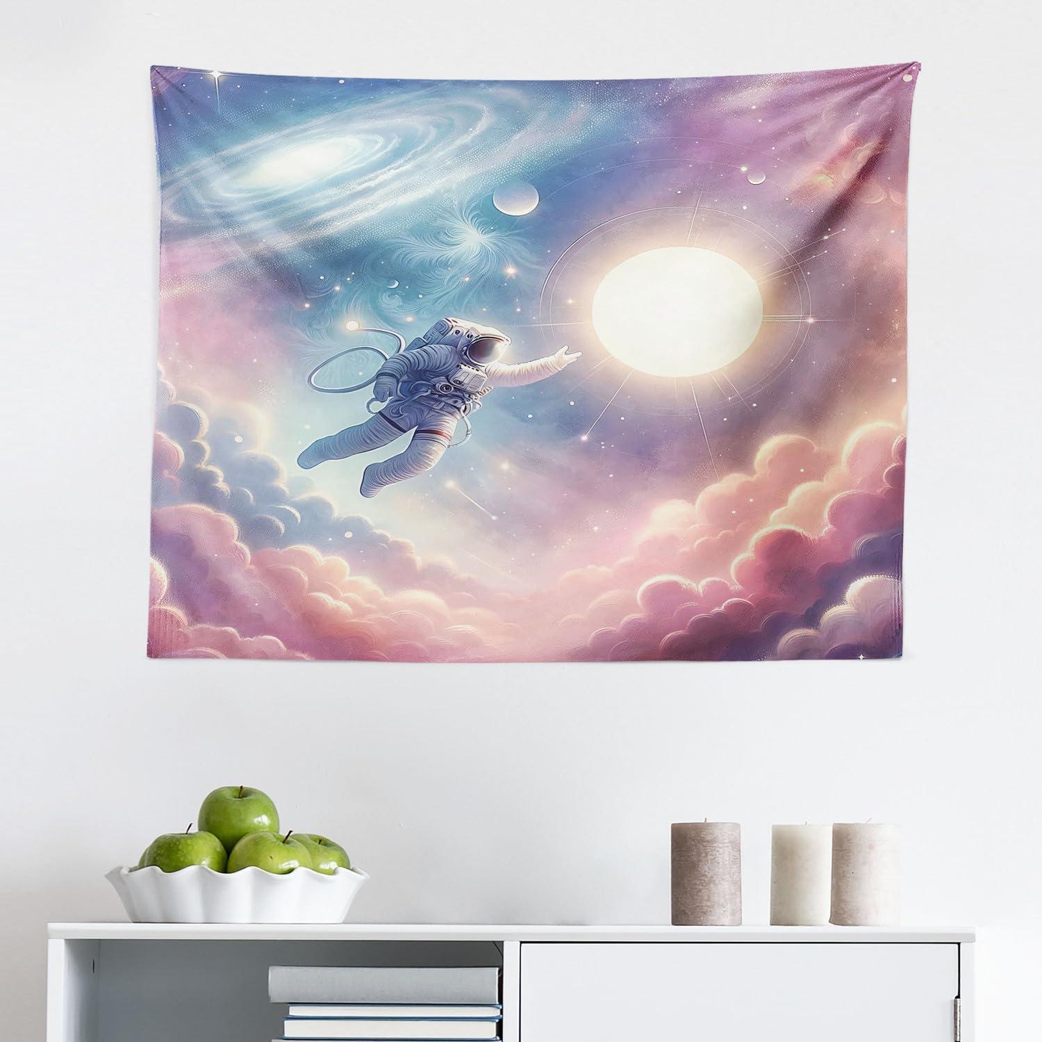 imageAmbesonne Retro Tapestry Angel Greek Muse on NeoClassic Pillars Relic Print Antique Neutral Toned Graphic Print Fabric Wall Hanging Decor for Bedroom Living Room Dorm 23 X 28 WhitePink Blue and Lilac