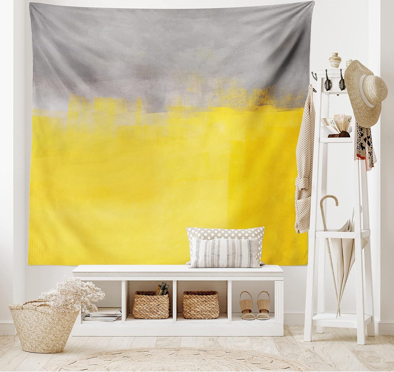 imageAmbesonne Retro Tapestry Angel Greek Muse on NeoClassic Pillars Relic Print Antique Neutral Toned Graphic Print Fabric Wall Hanging Decor for Bedroom Living Room Dorm 23 X 28 WhiteDimgray Yellow