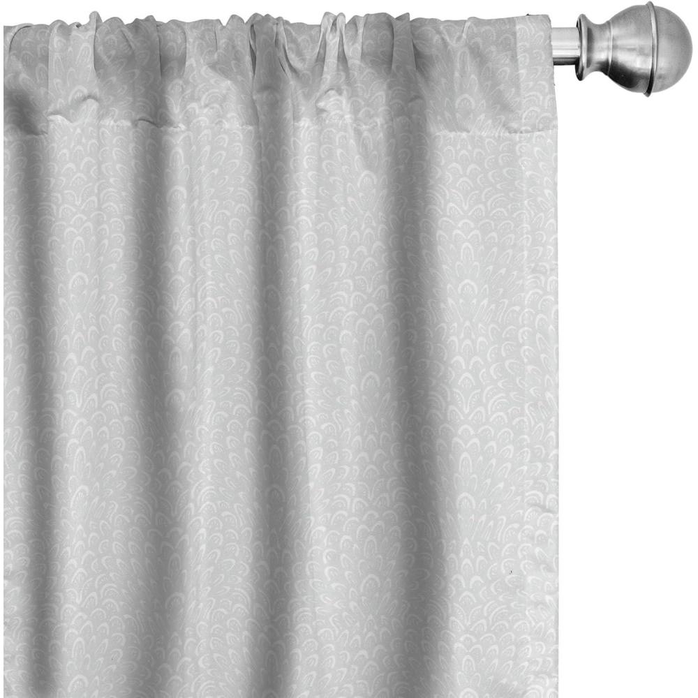 imageAmbesonne Floral Curtains Soft Toned Flower Petals Traditional Oriental Leafy in Neutral Muted Tones Window Treatments 2 Panel Set for Living Room Bedroom Pair of  28 x 95 Pale Taupe and WhitePale Taupe and White