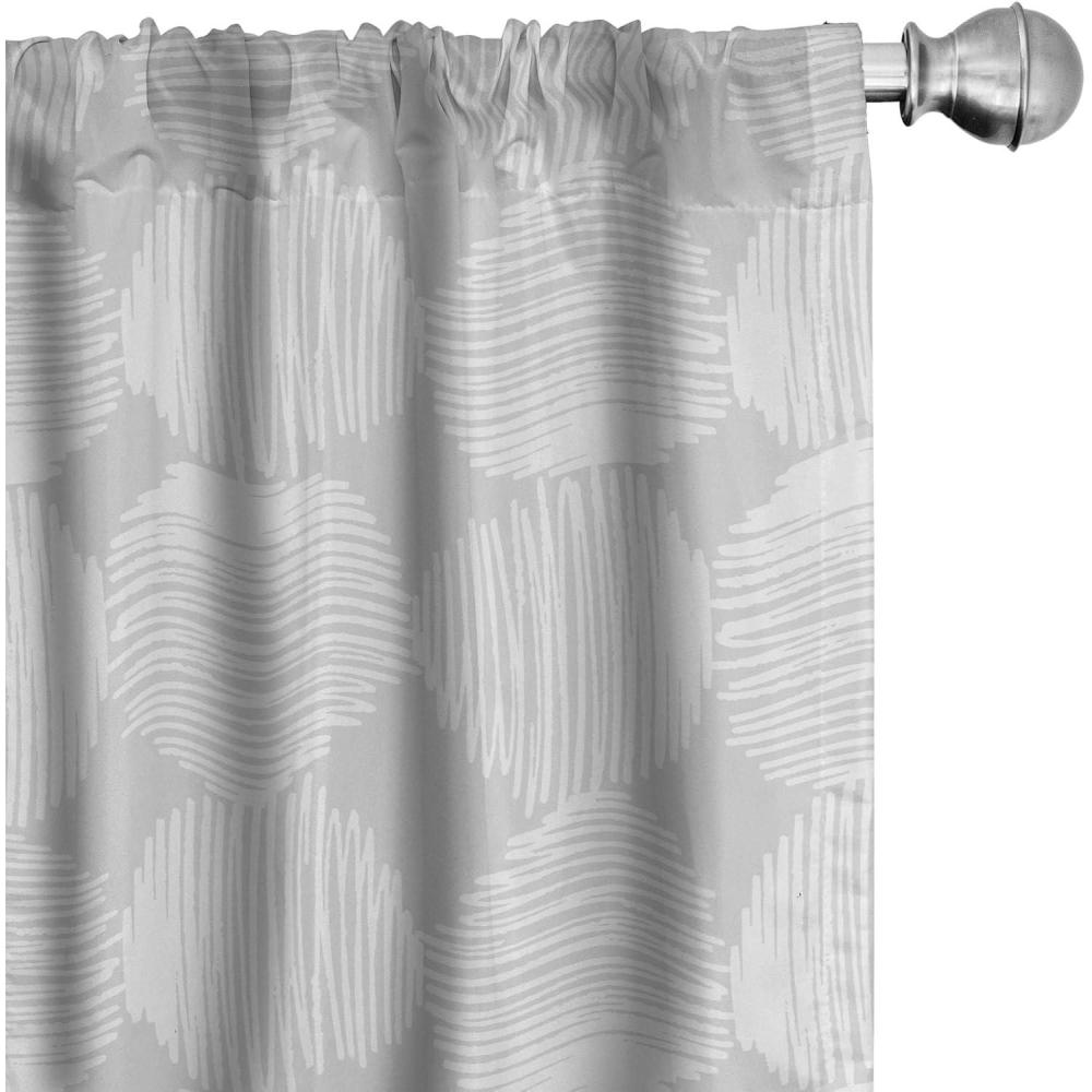 imageAmbesonne Geometric Curtains Neutral Scribble Effect Hand Drawn Style Rounds with Symmetric Repetition Window Treatments 2 Panel Set for Living Room Bedroom Pair of 28 x 84 Pale Grey WhitePale Grey White