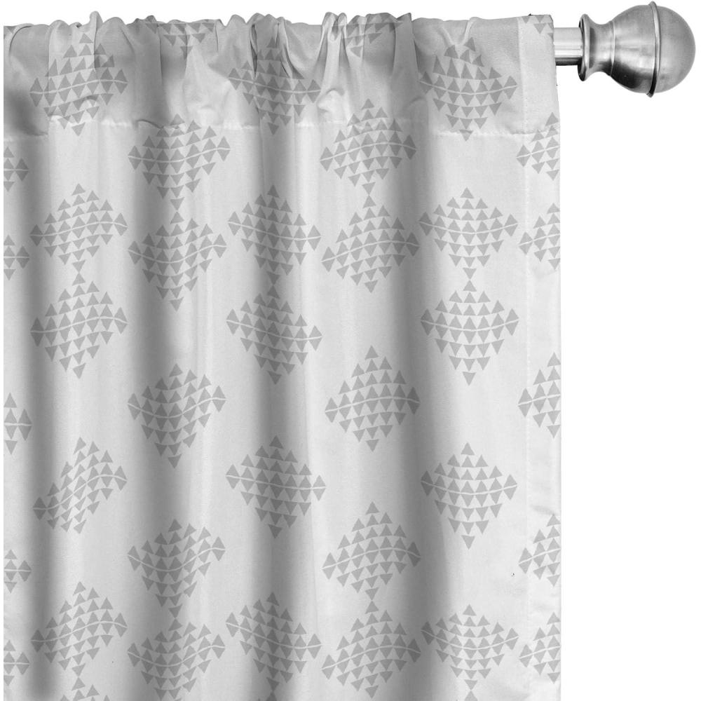 imageAmbesonne Mosaic Curtains Geometric Shapes Repetition in Contemporary Design Neutral Color Pattern Window Treatments 2 Panel Set for Living Room Bedroom Pair of 28 x 63 Pale Grey and WhitePale Grey and White