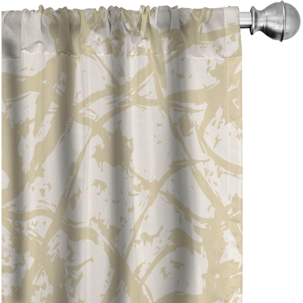 imageAmbesonne Neutral Boho Curtains Grunge Vibes Creamy Colored Forms Pattern Wild Nature Themed Print Window Treatments 2 Panel Set for Living Room Bedroom Pair of 28 x 63 Avocado Green EggshellAvocado Green Eggshell